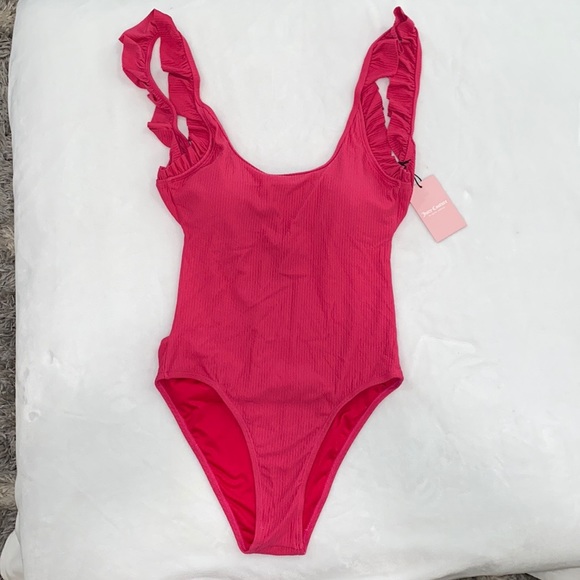 Juicy Couture Swimsuit W/ Ruffle Armhole Ribbed - Picture 5 of 9